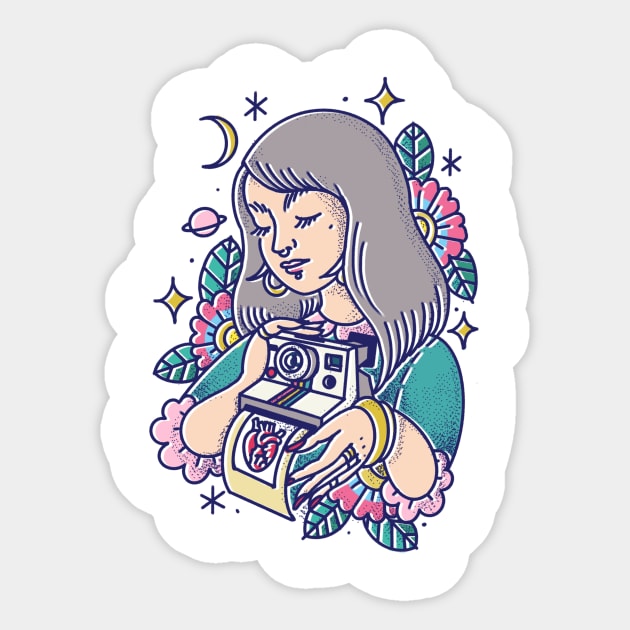 Polaroid girl Sticker by Paolavk